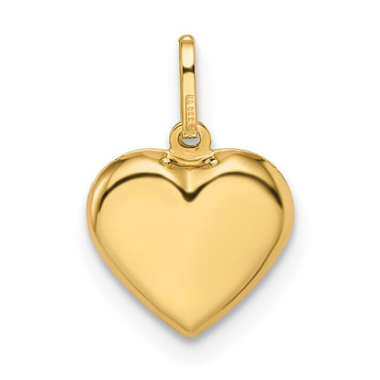 14k Polished Puffed Heart Pendant