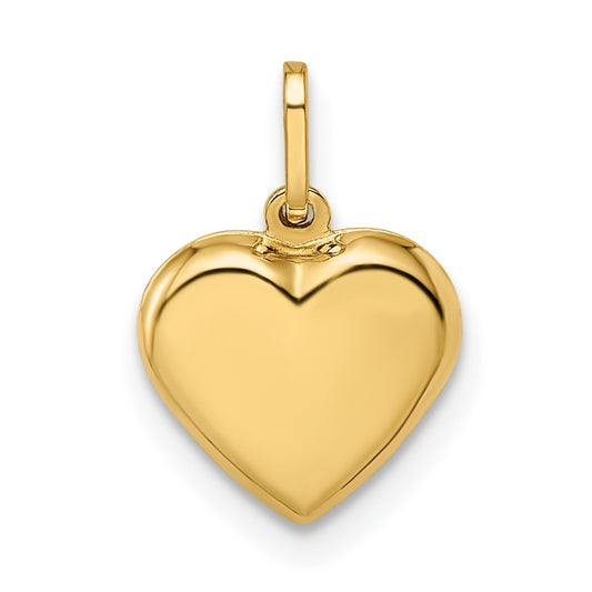 14k Polished Puffed Heart Pendant