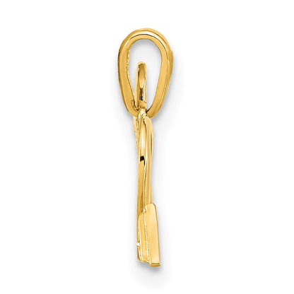 14K Polished Cut-out Heart with Arrow CZ Pendant