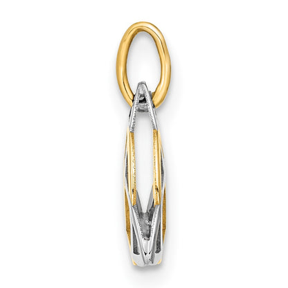 14K and White Rhodium Polished Celtic Pendant