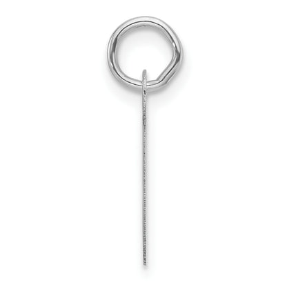 14k White Gold  Slanted Block Letter C Initial Charm