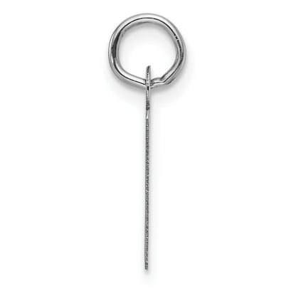 14k White Gold  Slanted Block Letter D Initial Charm