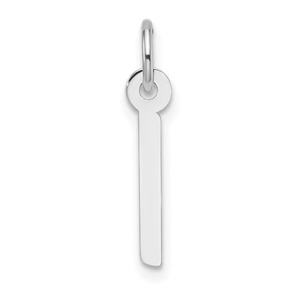 14K White Gold  Slanted Block Letter I Initial Charm