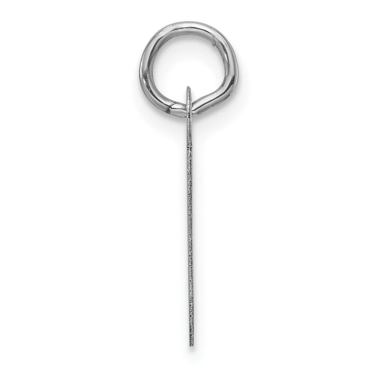 14K White Gold  Slanted Block Letter J Initial Charm