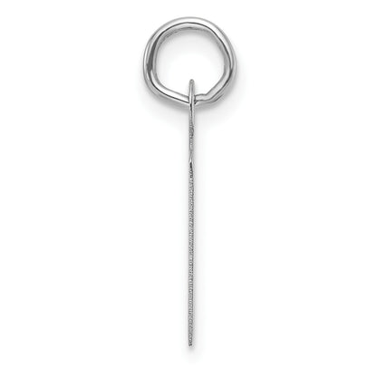 14K White Gold  Slanted Block Letter M Initial Charm