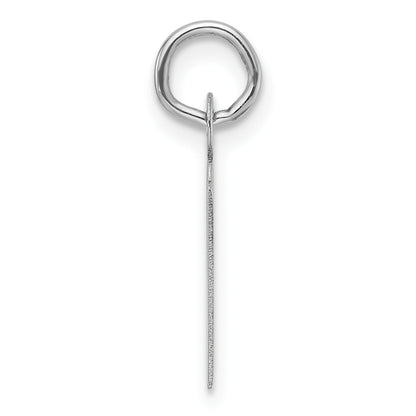 14K White Gold  Slanted Block Letter N Initial Charm