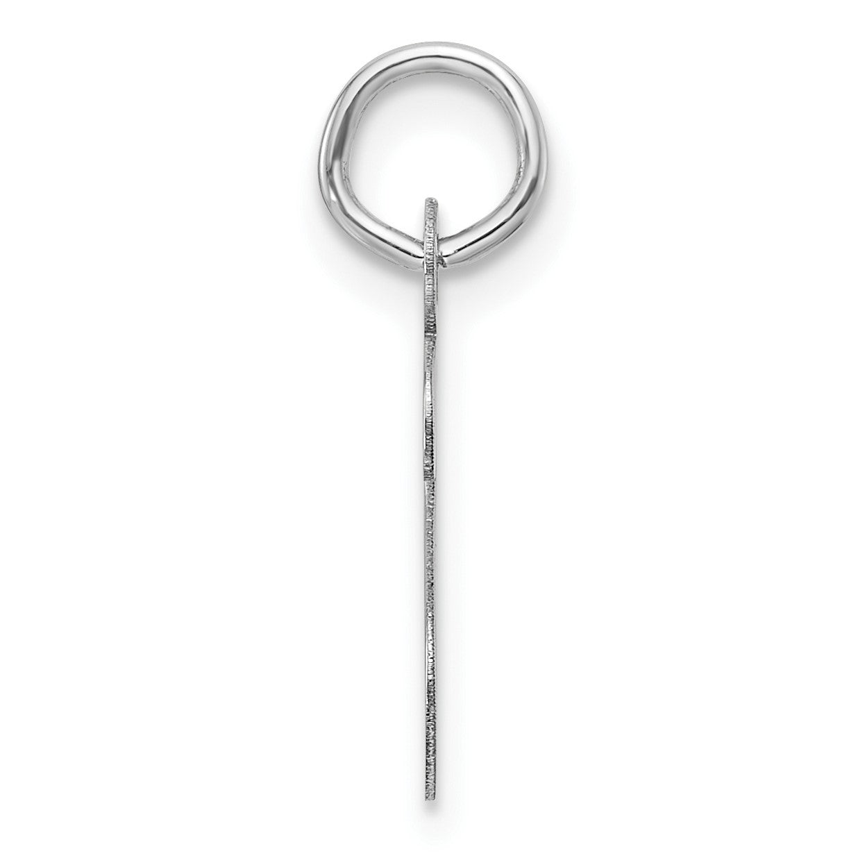 14K White Gold  Slanted Block Letter S Initial Charm