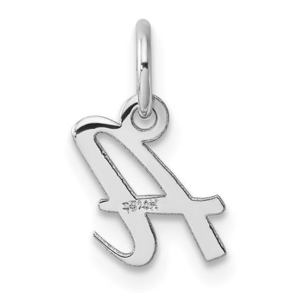 14k White Gold Small Script Letter A Initial Charm