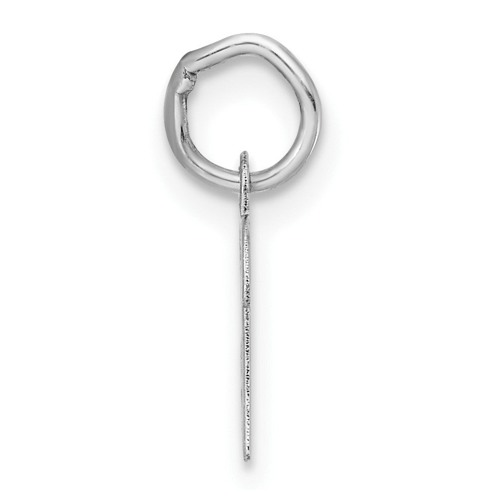 14k White Gold Small Script Letter B Initial Charm