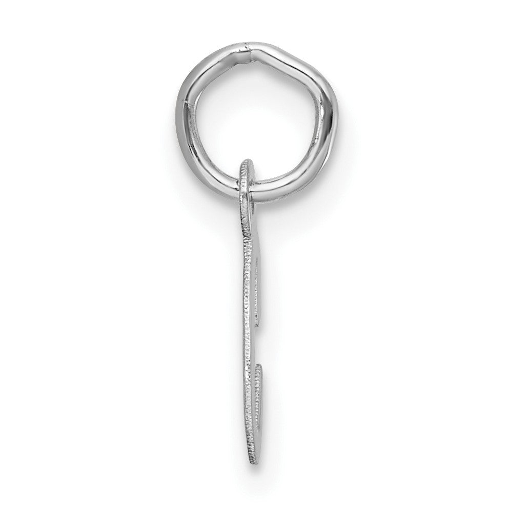 14k White Gold Small Script Letter C Initial Charm