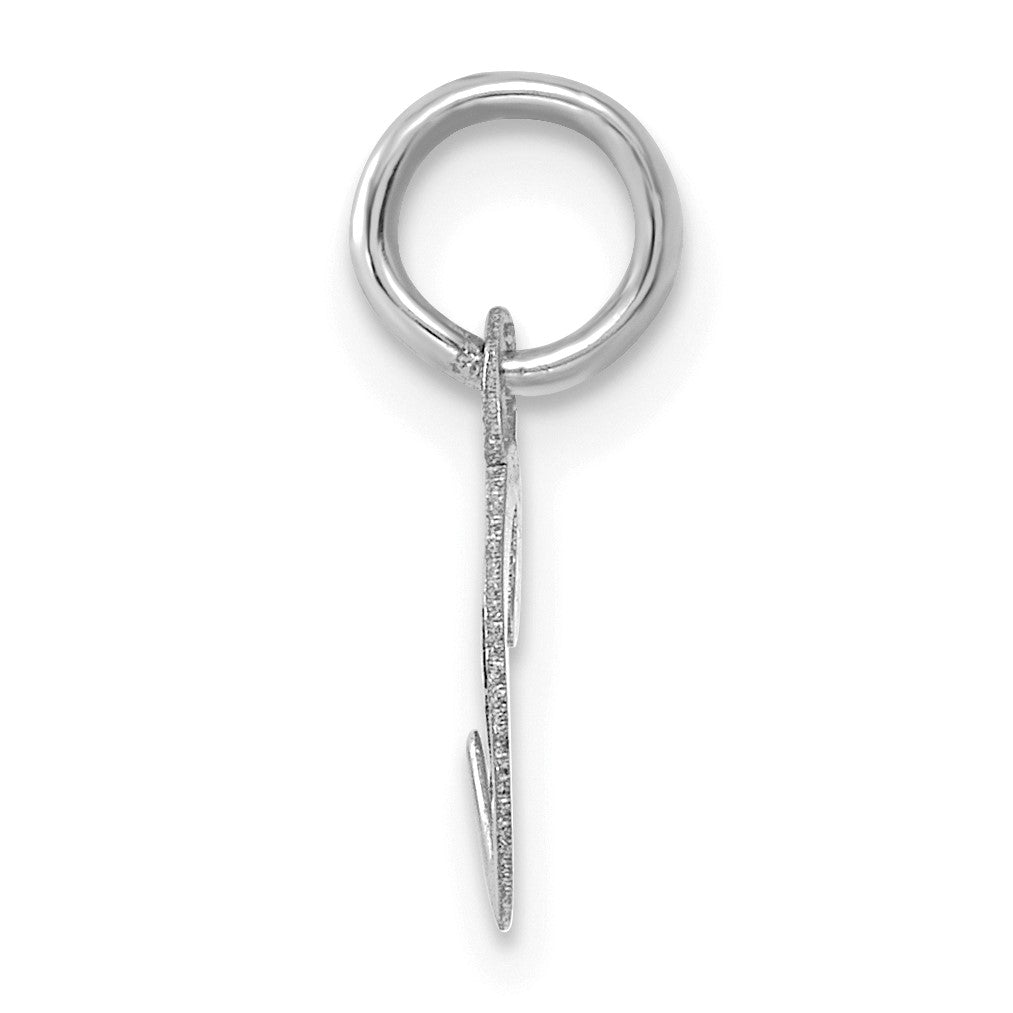 14k White Gold Small Script Letter C Initial Charm