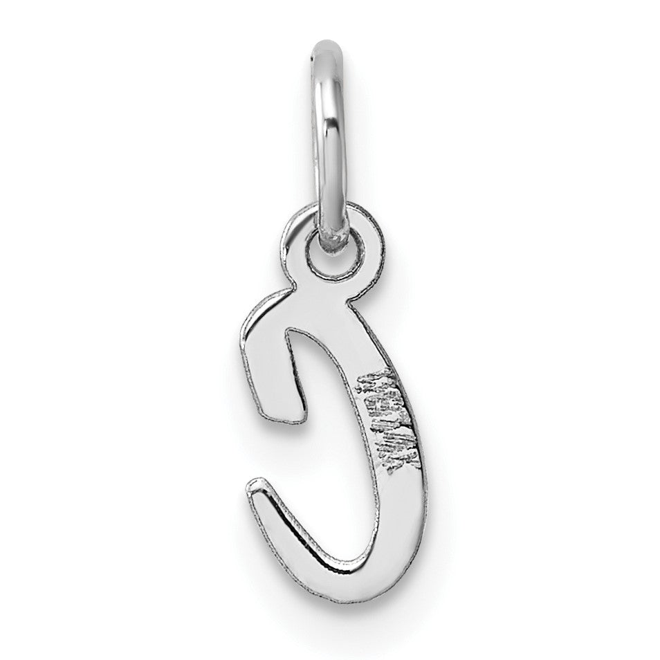14k White Gold Small Script Letter C Initial Charm