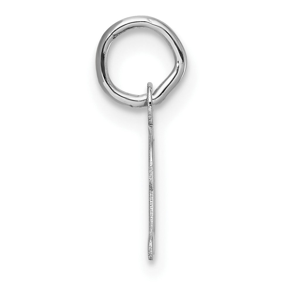 14k White Gold Small Script Letter D Initial Charm
