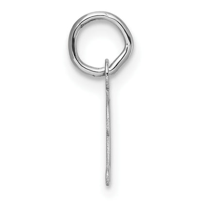 14k White Gold Small Script Letter D Initial Charm