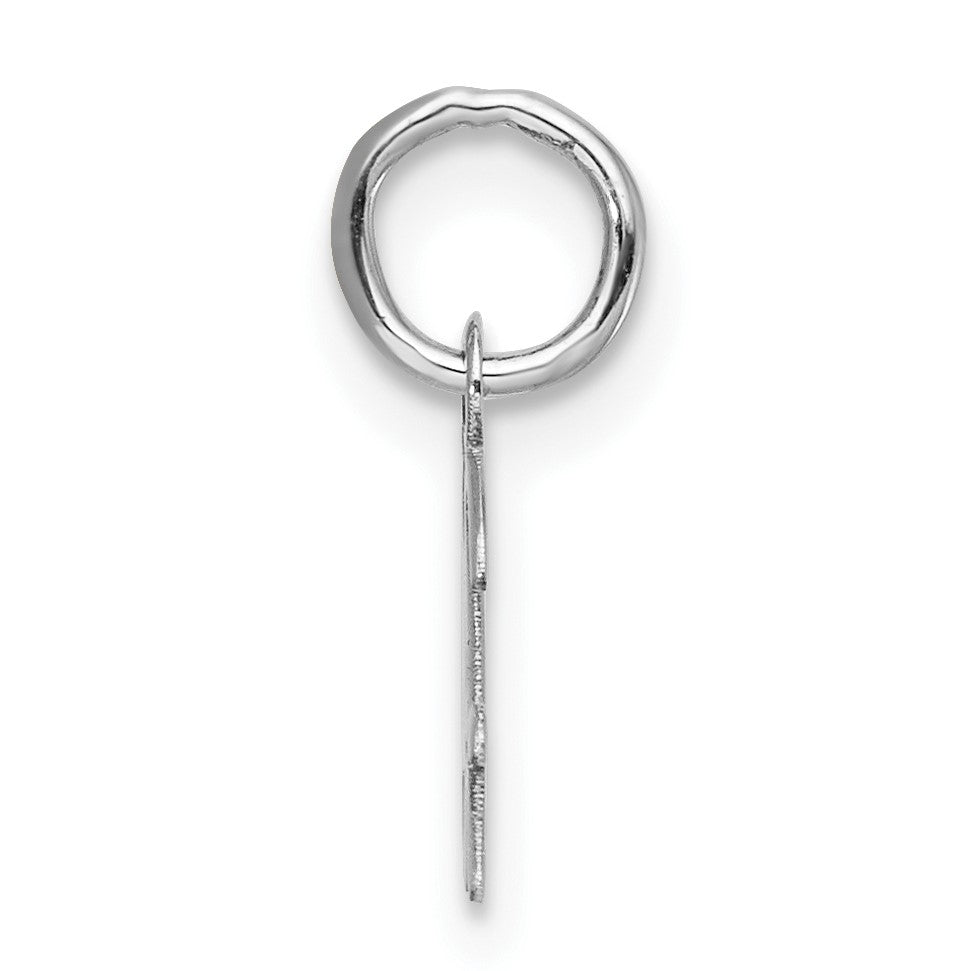 14k White Gold Small Script Letter H Initial Charm
