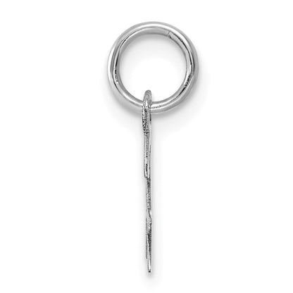 14k White Gold Small Script Letter H Initial Charm