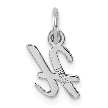 14k White Gold Small Script Letter H Initial Charm