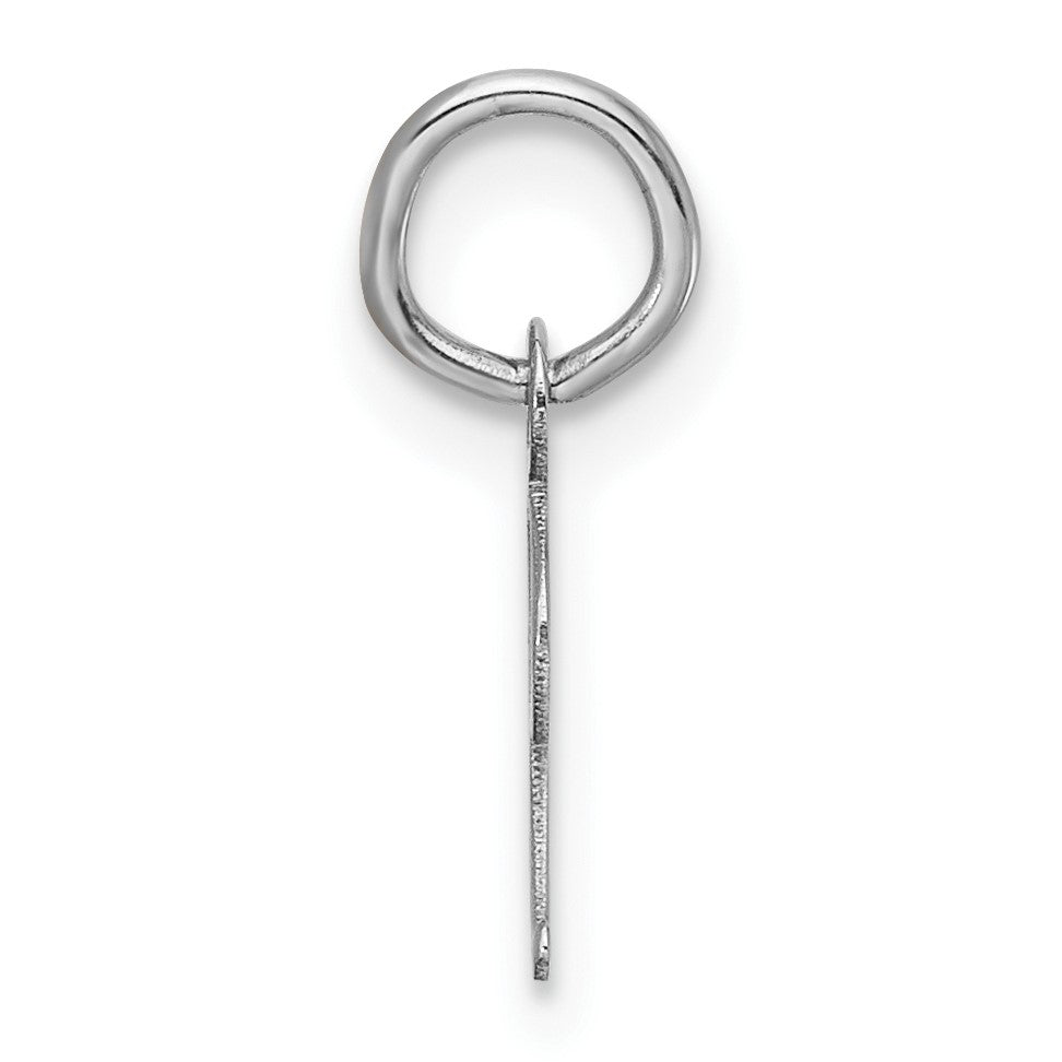 14k White Gold Small Script Letter I Initial Charm