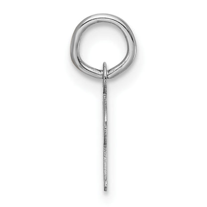 14k White Gold Small Script Letter I Initial Charm