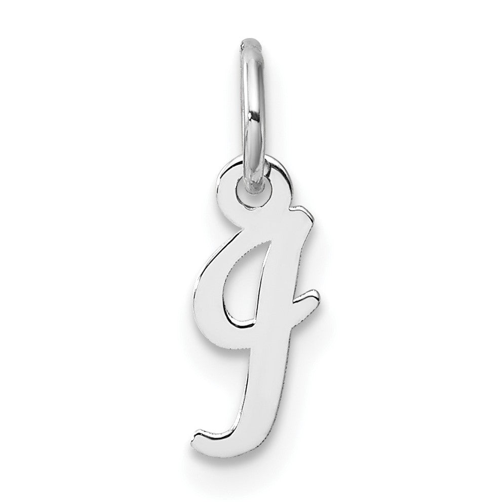 14k White Gold Small Script Letter I Initial Charm
