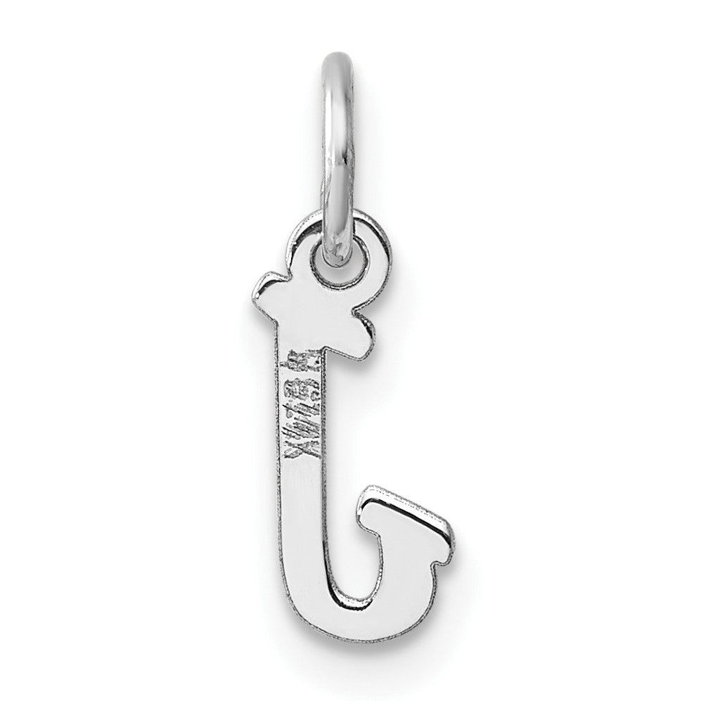 14k White Gold Small Script Letter J Initial Charm