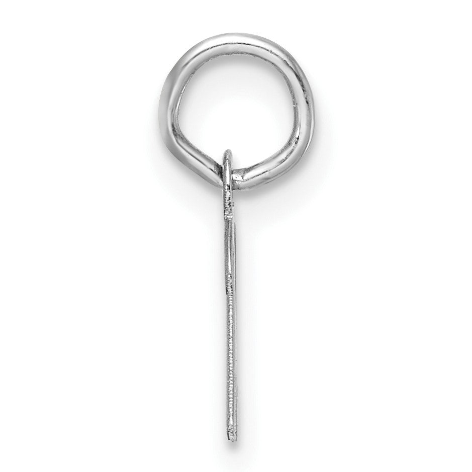 14k White Gold Small Script Letter K Initial Charm
