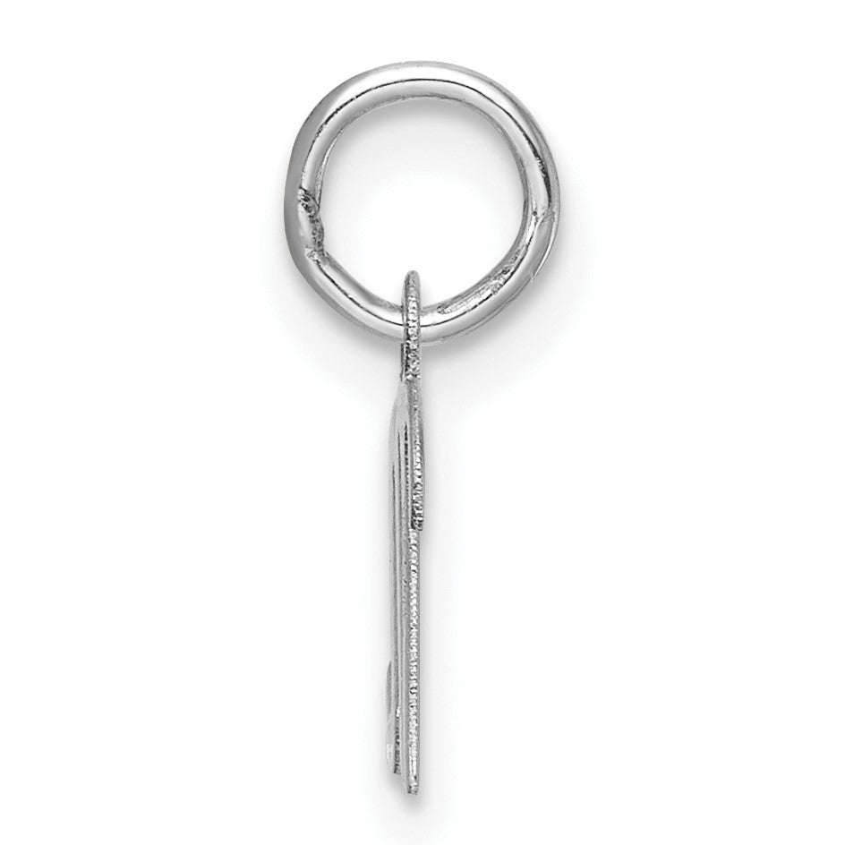 14k White Gold Small Script Letter M Initial Charm