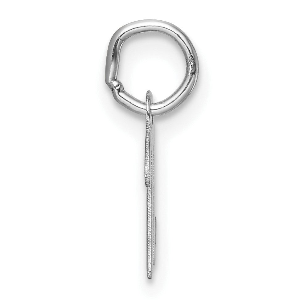 14k White Gold Small Script Letter N Initial Charm