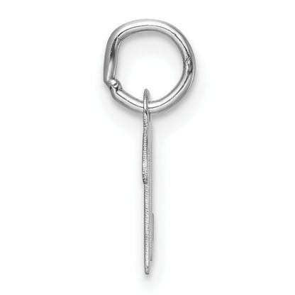 14k White Gold Small Script Letter N Initial Charm