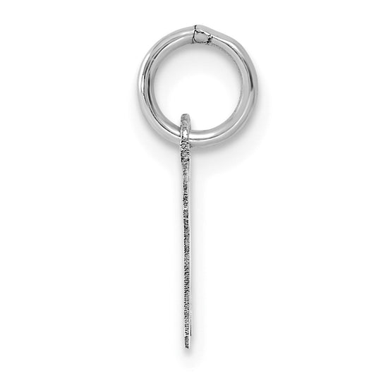 14k White Gold Small Script Letter N Initial Charm