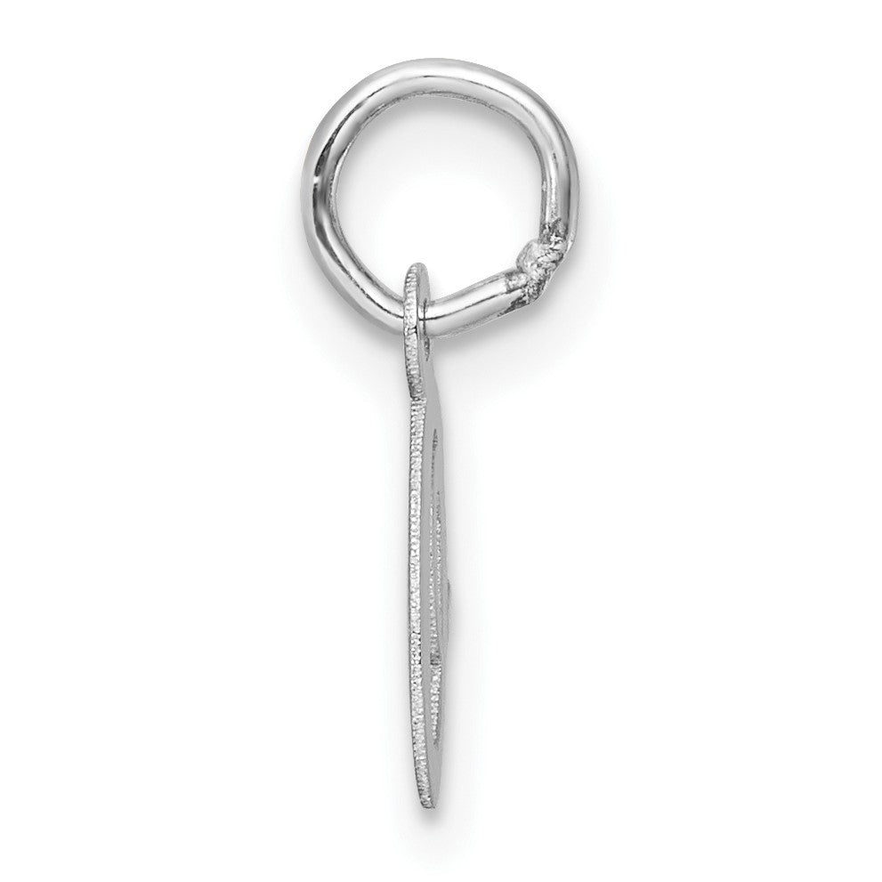 14k White Gold Small Script Letter O Initial Charm
