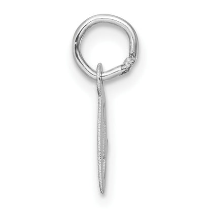 14k White Gold Small Script Letter O Initial Charm