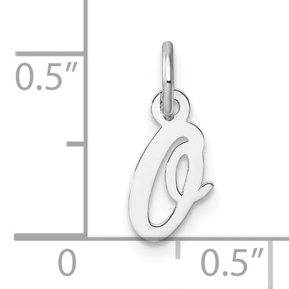 14k White Gold Small Script Letter O Initial Charm