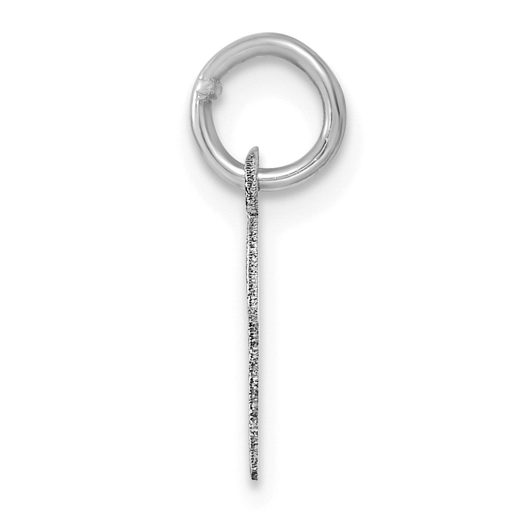 14k White Gold Small Script Letter P Initial Charm