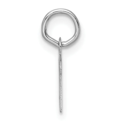 14k White Gold Small Script Letter R Initial Charm