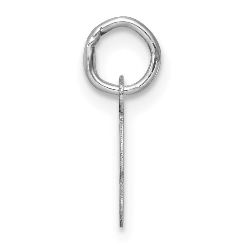 14k White Gold Small Script Letter S Initial Charm