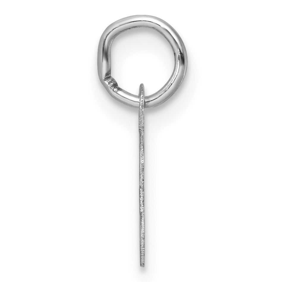 14k White Gold Small Script Letter T Initial Charm