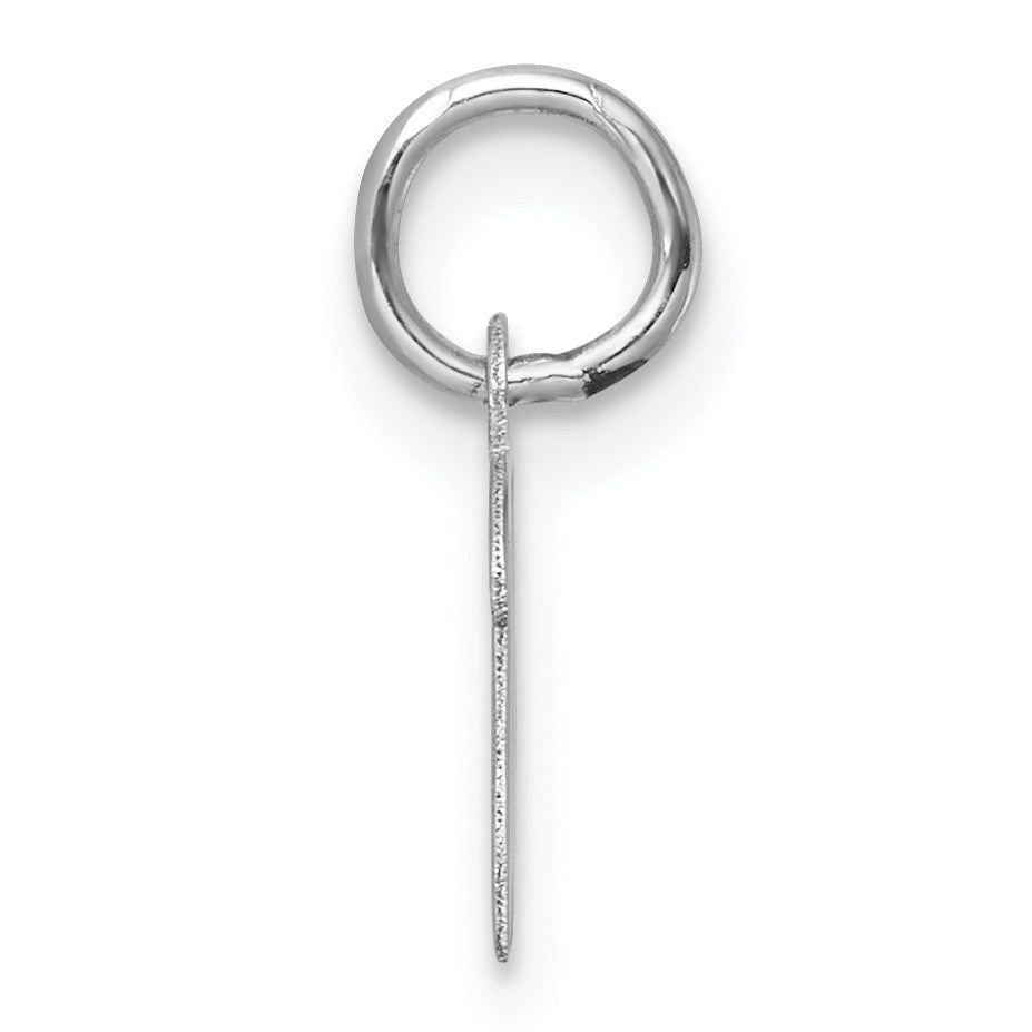 14k White Gold Small Script Letter W Initial Charm