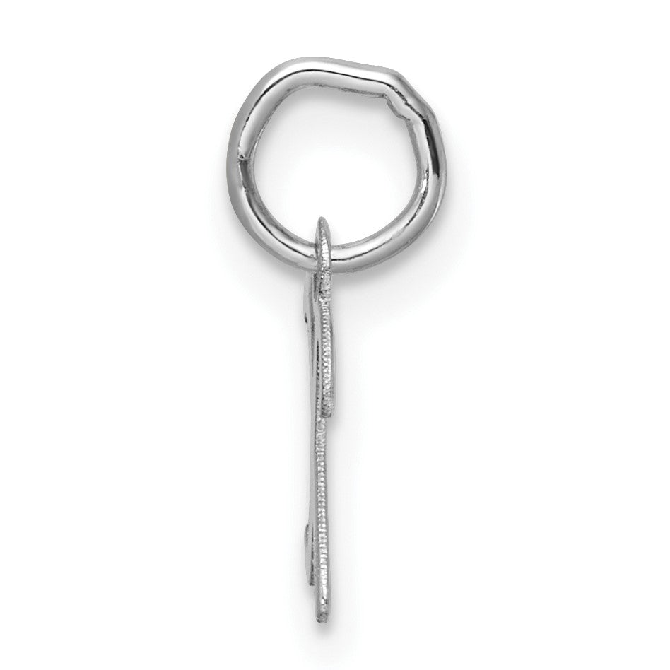 14k White Gold Small Script Letter X Initial Charm
