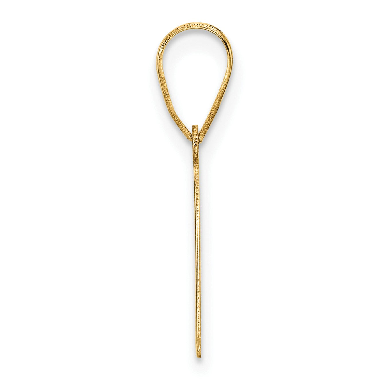 14k Polished Etched Letter A Initial Pendant
