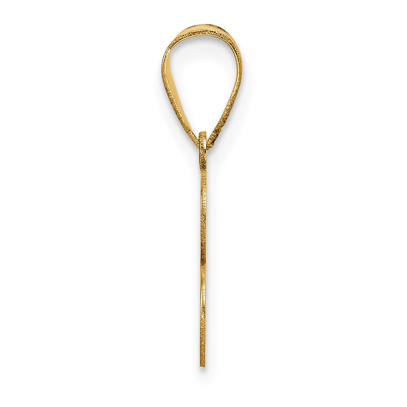 14k Polished Etched Letter B Initial Pendant