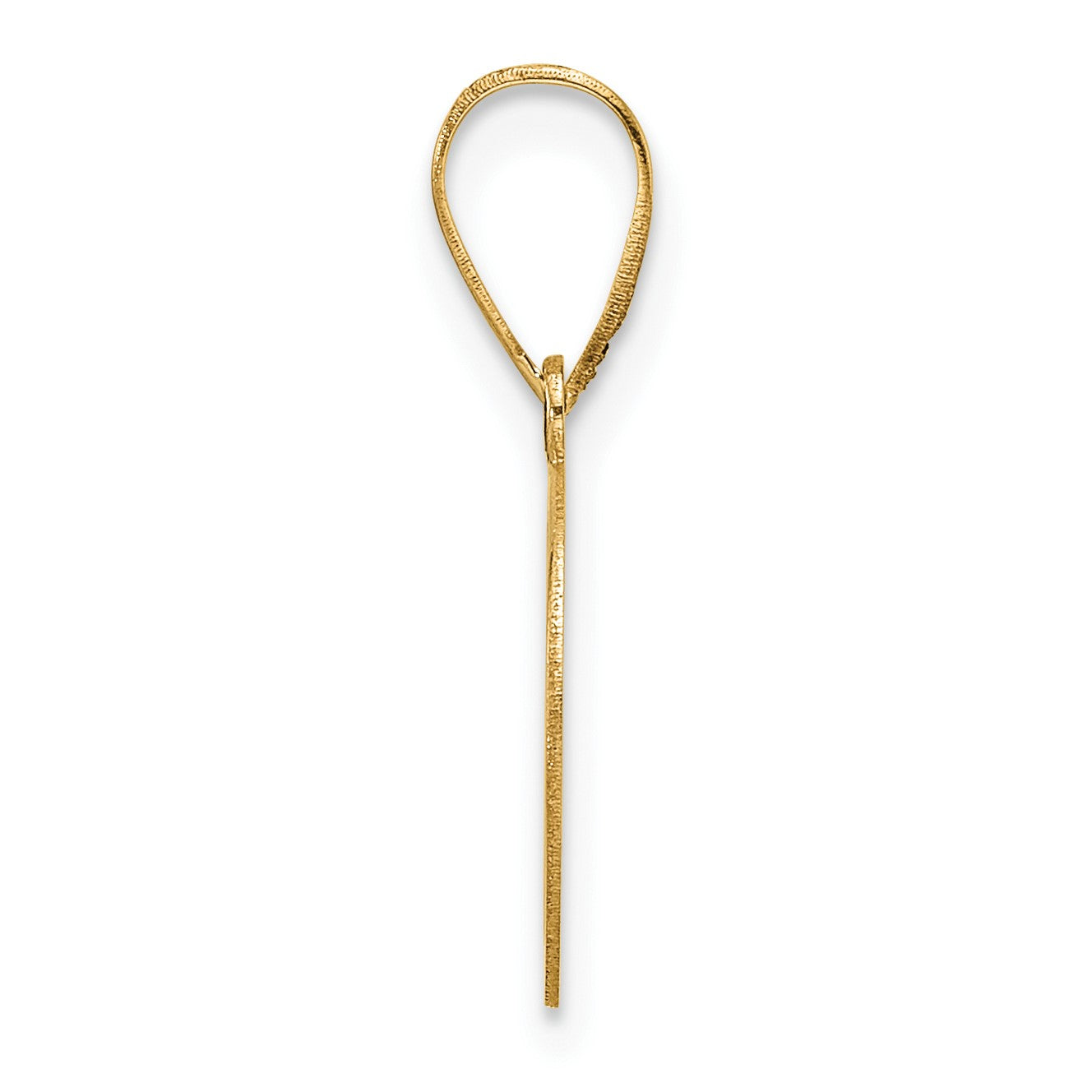 14k Polished Etched Letter D Initial Pendant
