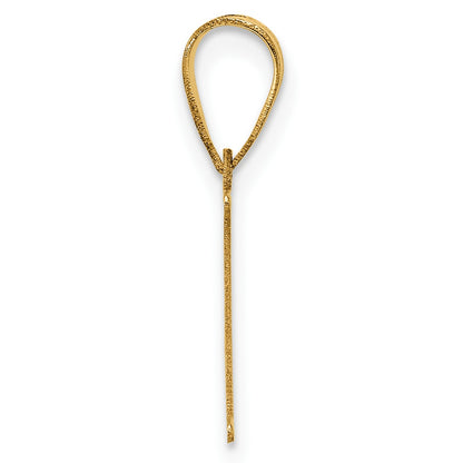14k Polished Etched Letter E Initial Pendant