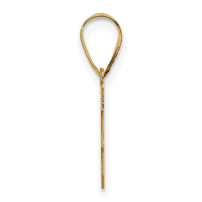 14k Polished Etched Letter G Initial Pendant
