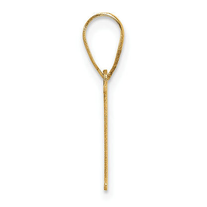14k Polished Etched Letter H Initial Pendant