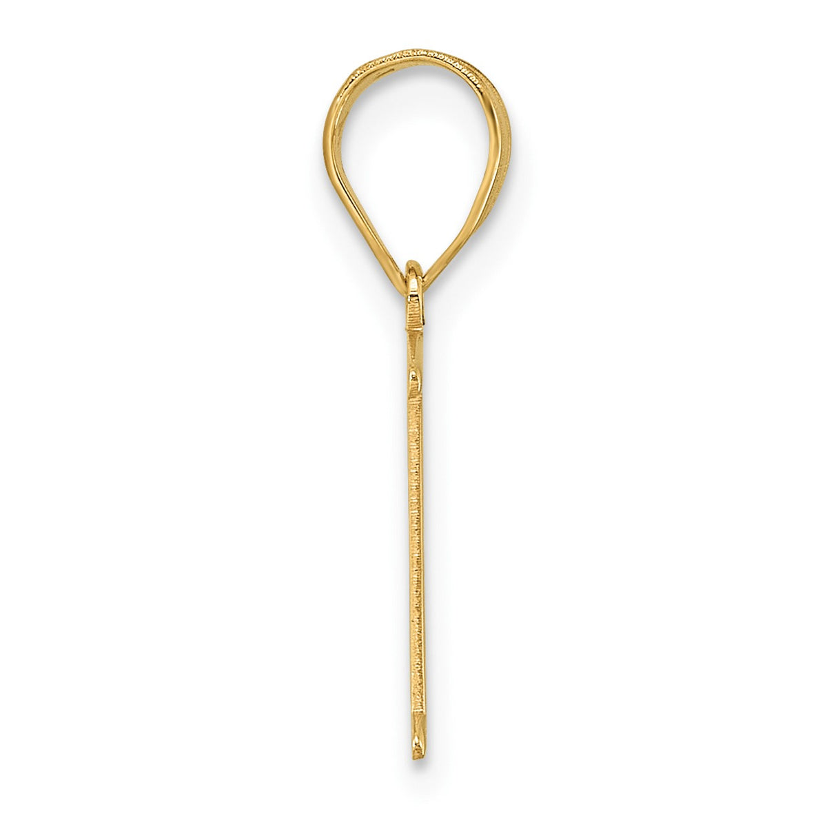 14k Polished Etched Letter K Initial Pendant