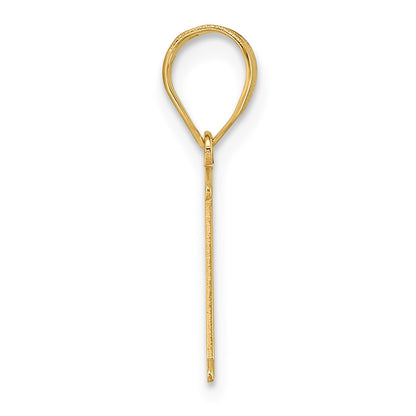 14k Polished Etched Letter K Initial Pendant