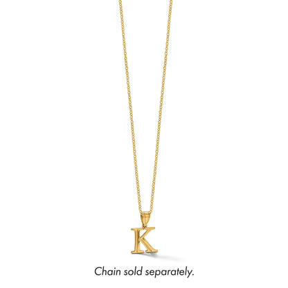 14k Polished Etched Letter K Initial Pendant