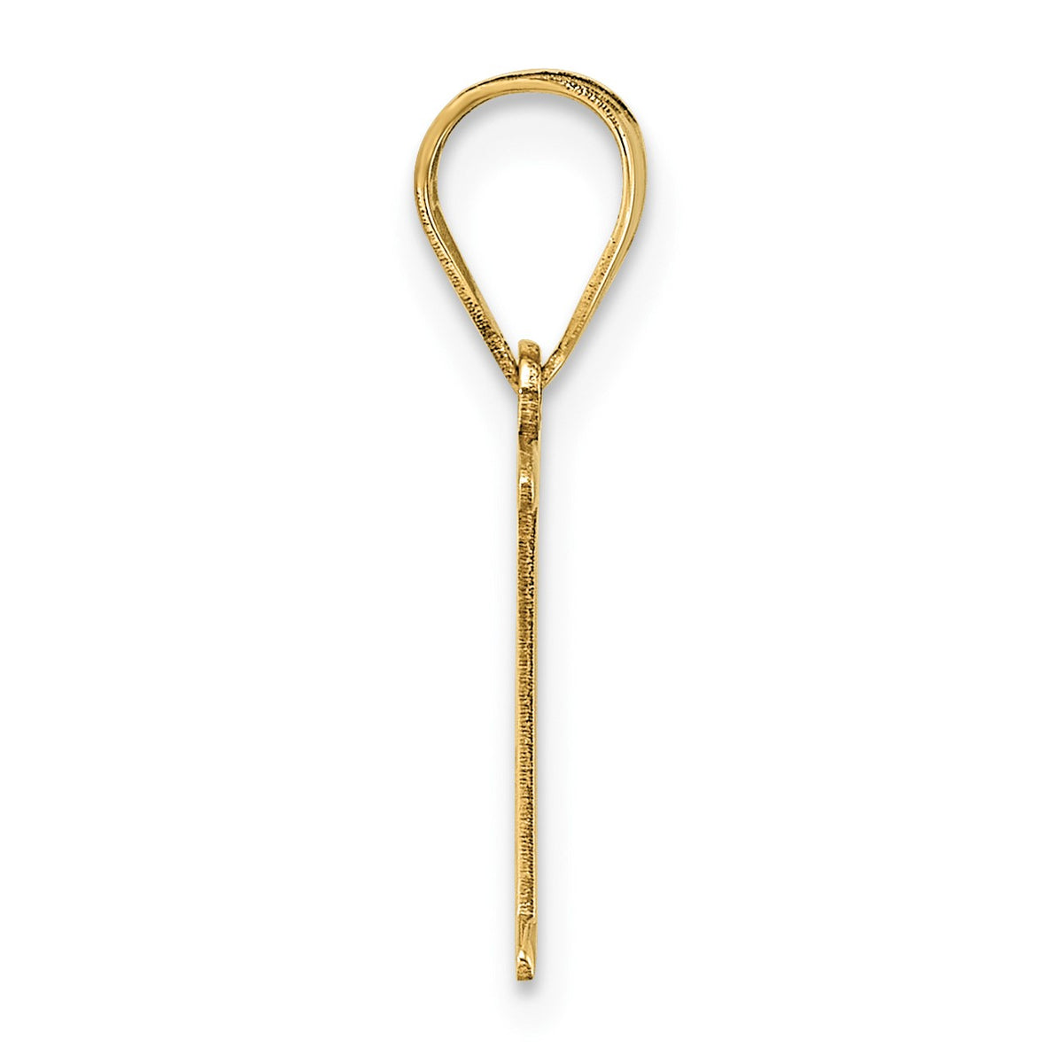 14k Polished Etched Letter L Initial Pendant