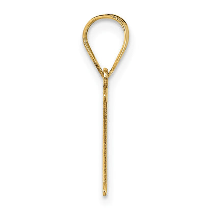 14k Polished Etched Letter L Initial Pendant